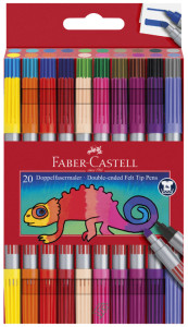 FABER-CASTELL Stylos feutres double pointes, étui de 10