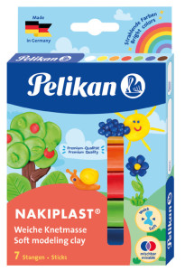 Pelikan Pâte à modeler Nakiplast grande qualité196/7,assorti