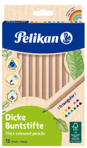 Pelikan Crayons de couleur triangulaires Jumbo, étui en