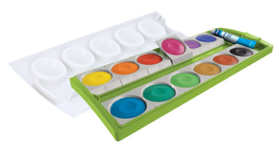 Pelikan Boîte de peinture standard d'école K12, 12 couleurs