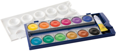 Pelikan Boîte de peinture standard d'école K12, 12 couleurs