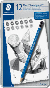 STAEDTLER Crayon Mars Lumograph, étui métallique de 6