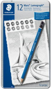 STAEDTLER Crayon Mars Lumograph, étui métallique de 6