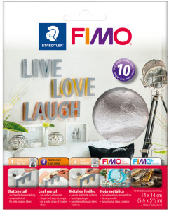 FIMO Métal en feuilles, argent, 10 feuilles