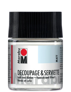 Marabu Vernis & Colle pour serviettes, mat, 50 ml, dans un