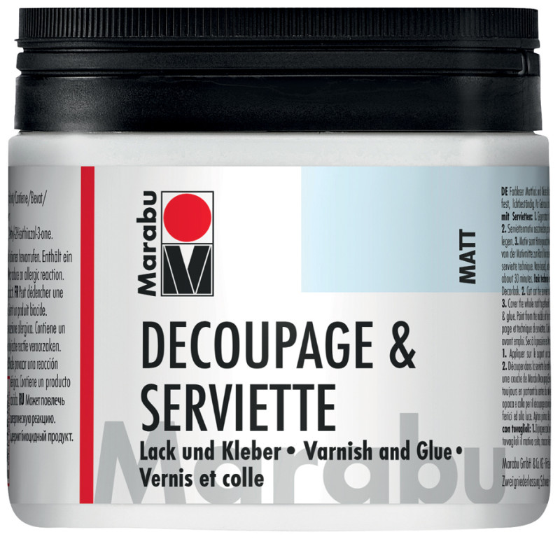 Marabu Vernis & Colle pour serviettes, mat, 50 ml, dans un