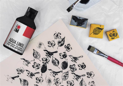 Marabu couleur pour linogravure Aqua, noir, 250 ml,