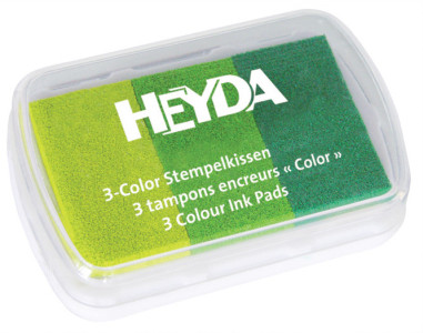 HEYDA Coffret de 3 tampons encreur jaune/orange/rouge,