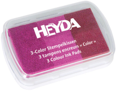 HEYDA Coffret de 3 tampons encreur jaune/orange/rouge,