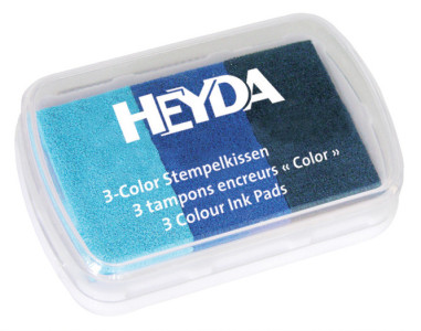 HEYDA Coffrets de tampons encreur bleu clair/bleu moyen/