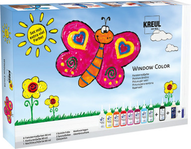 KREUL peinture fenêtre, kit avec beaucoup de peinture