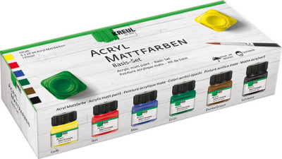 KREUL Peinture mate acrylique Hobby Line, set créatif 6 x