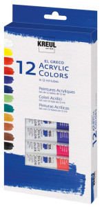 KREUL peintures Acryliques el Greco, 12 ml, set de 12
