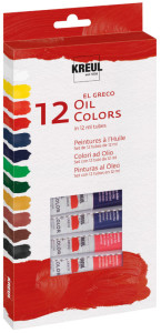 KREUL Peinture à l'huile el Greco, 12 ml, set de 12