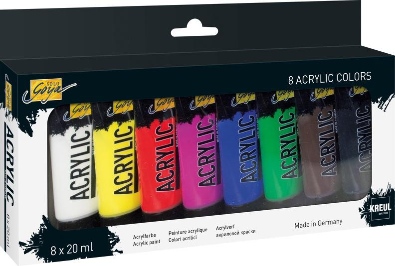 KREUL pinture acrylique SOLO Goya Acrylic, 20 ml, set de 8