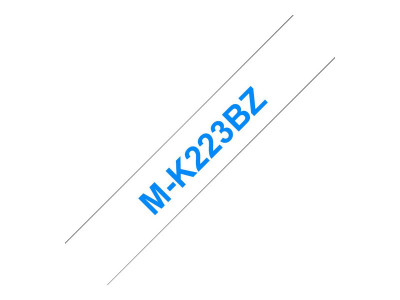 Brother : MK-223BZ PLASTIC LABELLING tape 9MM 8M BLUE ON WHITE NON-LAMIN