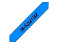 Brother : MK-521BZ PLASTIC LABELLING tape 9MM 8M BLACK ON BLUE NON-LAMIN