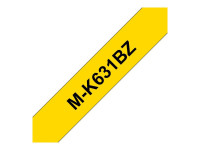 Brother MK-631BZ PLASTIC LABELLING tape 12MM 8M Noir ON Jaune NON-LAMI