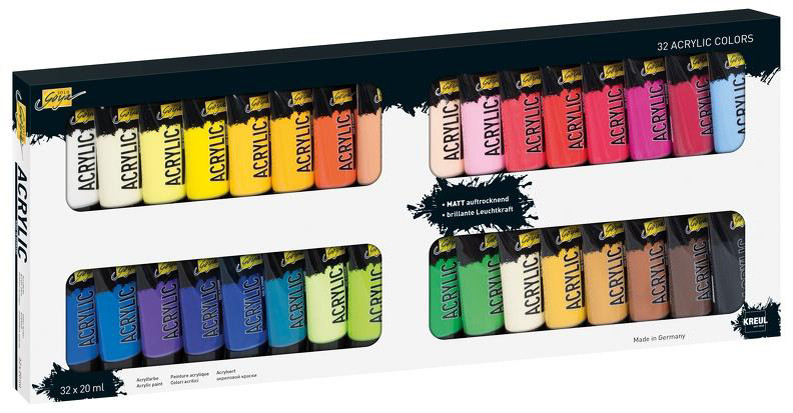 KREUL Peinture acryllique SOLO Goya Acrylic, 20ml, kit de 32