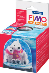 FIMO Boule de neige, ovale, boule transparente avec fond et