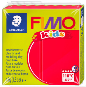 FIMO kids Pâte à modeler, à cuire au four, rouge, 42 g