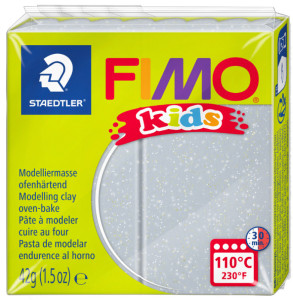 FIMO kids Pâte à modeler, à cuire, rouge paillette, 42 g