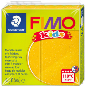 FIMO kids Pâte à modeller, à cuire, bleu paillette, 42 g