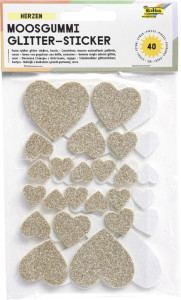 folia stickers scintillant en caoutchouc cellulaire, coeurs