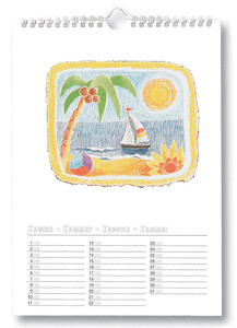 folia Calendrier mural créatif, A4, en couleur