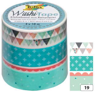 folia Rubans autocollants déco Washi-Tape BLUMENREIGEN, kit