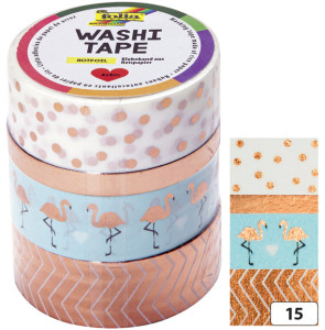 folia Rubans autocollants déco Washi-Tape HOTFOIL OR ROSE,