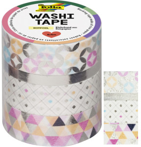 folia Rubans autocollants déco Washi-Tape HOTFOIL OR ROSE,