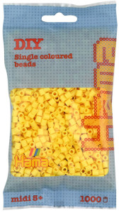 Hama Perles à repasser midi, jaune, dans un sachet