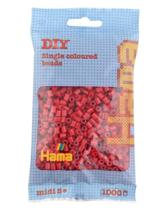 Hama Perles à repasser midi, rouge, dans un sachet