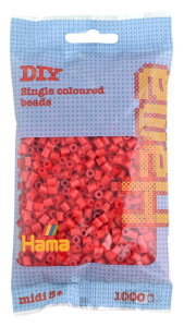 Hama Perles à repasser midi, rouge, dans un sachet