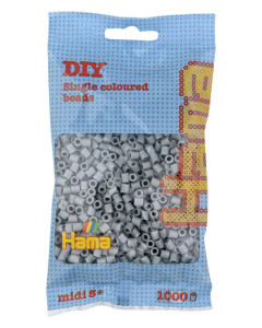 Hama Perles à repasser midi, gris, dans un sachet