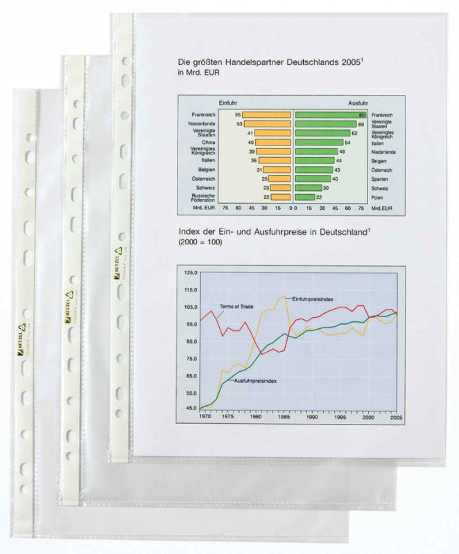 HETZEL Pochette perforée Economic, A4, PP, transparente