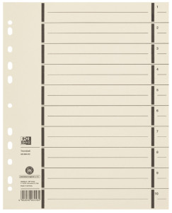 ELBA intercalaires avec perforation, format A4 extra large,