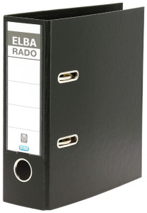 ELBA classeur rado plast, format A5 haut, dos: 75 mm, noir