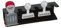 WEDO Porte-tampons 4 compatiments, droit, noir WEDO Porte-tampons 4 compatiments, droit, noir
