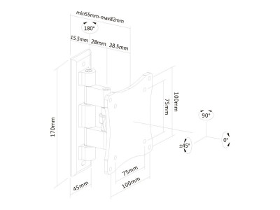 NewStar : LCD TV WANDMONTAGE ZILVER 3 INSTELLINGEN 10 /30 SCHERMEN en