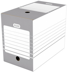 ELBA boîte d'archives, largeur 100 mm, A4, gris / blanc