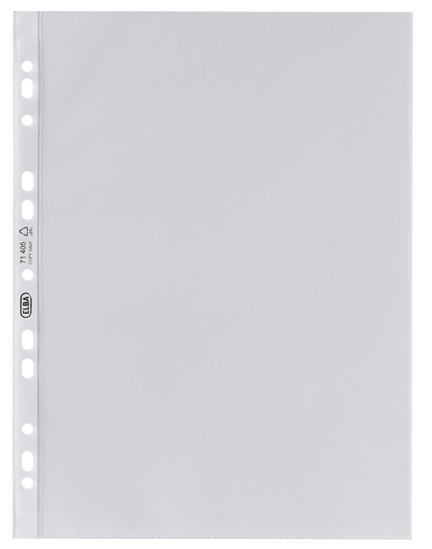 023571-BOITE DE 100 ELBA pochette perforée Premium, A4, PP, 0,12 mm,  transparent 120 microns