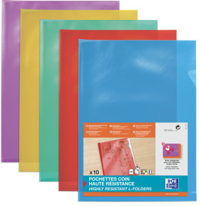 ELBA Pochettes-coin haute résistance, A4, en PVC 0,15 mm,