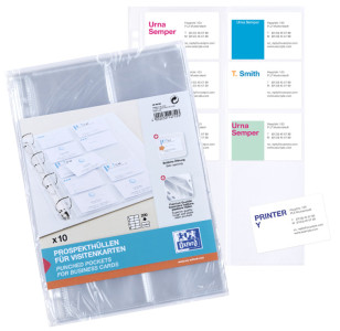 ELBA pochette pour cartes de visite, format A4, PP, 0,09 mm