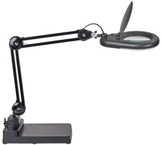 Maul lampe loupe LED MAULviso, piédestal, noir