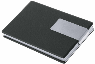 Porte-cartes de visite WEDO Bonne affaire, aluminium / PVC (noir)