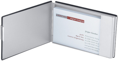 Porte-cartes de visite WEDO Bonne affaire, aluminium / PVC (noir)