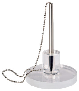MAUL Porte-stylo en acrylique, avec chaînette, transparent