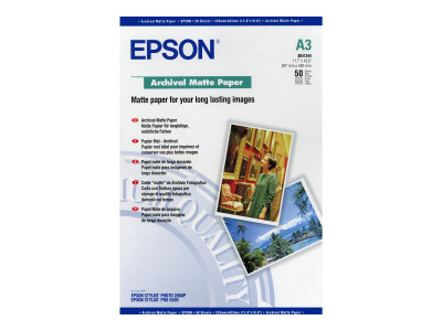 Epson : PAPIER MAT ARCHIVAL A3 192g/m² 50 feuilles